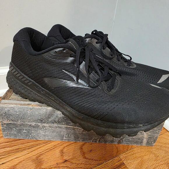 Brooks Adrenaline GTS 20 Running Shoes All Black GTS XX Men's Size 12 extra wide - Picture 3 of 7